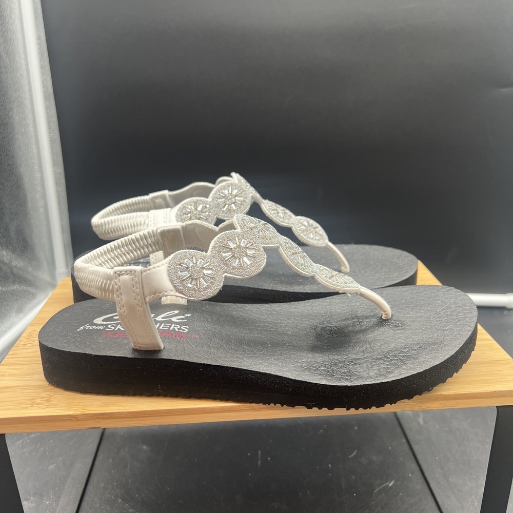 Skechers Meditation Vegan Sling Back Sandals Stars & Sparkle White Size 7 - Picture 4 of 8